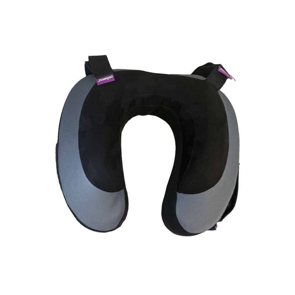 Cabeau Evolution S3 Travel Neck Pillow Gray Memory Foam Neck Clasp Hook & Loop